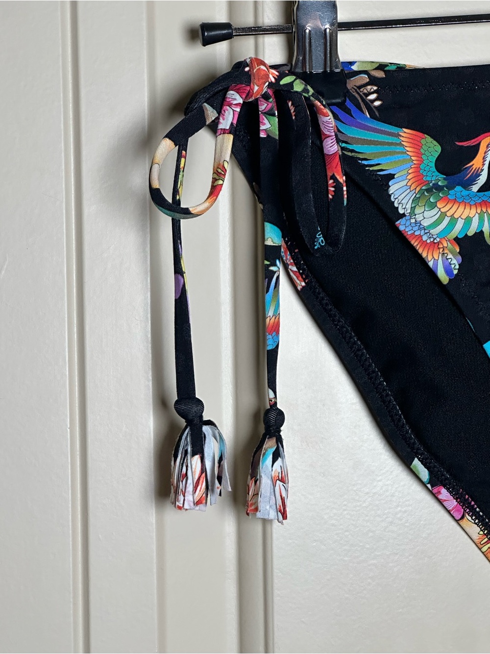 Johnny Was Peacock Low Rise Bikini Bottom Self Tie Sides Floral Print Size Small - Picture 4 of 11